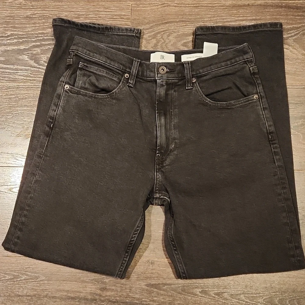 ❤️ BANANA REPUBLIC AUTHENTIC STRAIGHT LEG JEANS, BLACK, 32